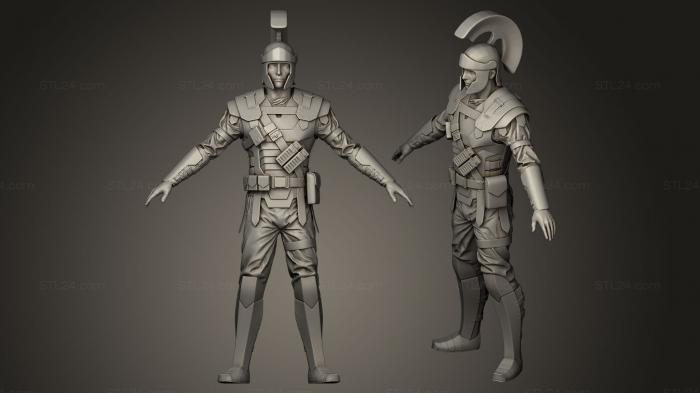Статуэтки герои, монстры и демоны (Современная римская единица, STKM_0054) 3D модель для ЧПУ станка